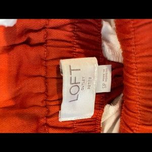 Stylish orange “paper bag” pants from LOFT. Size 8P